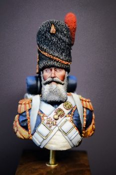 Front French Old Guard Sapper - Waterloo 1815 fine scale bust model kit produced by Black Eagle Miniatures