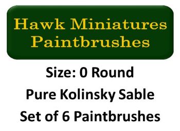 Kolinsky Sable Paintbrush Set Size 0 (Set of 6 Rounds)