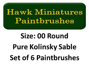 Kolinsky Sable Paintbrush Set Size 00 (Set of 6 Rounds)