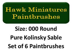 Kolinsky Sable Paintbrush Set Size 000 (Set of 6 Rounds)