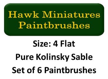 Kolinsky Sable Paintbrush Set Size 4 (Set of 6 Flat)