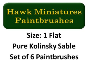 Kolinsky Sable Paintbrush Set Size 1 (Set of 6 Flat)