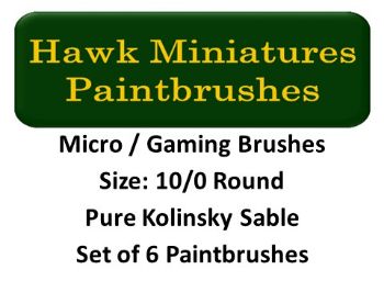 Micro Gaming Paintbrush Set Size 10/0 (Set of 6 Rounds)