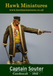 Lieutenant (Captain) Souter 44th (Essex) Regiment of Foot at Gandamak 1842 a 90mm fine scale figure model kit produced by Hawk Miniatures