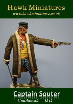 Lieutenant (Captain) Souter 44th (Essex) Regiment of Foot at Gandamak 1842 a 90mm fine scale figure model kit produced by Hawk Miniatures